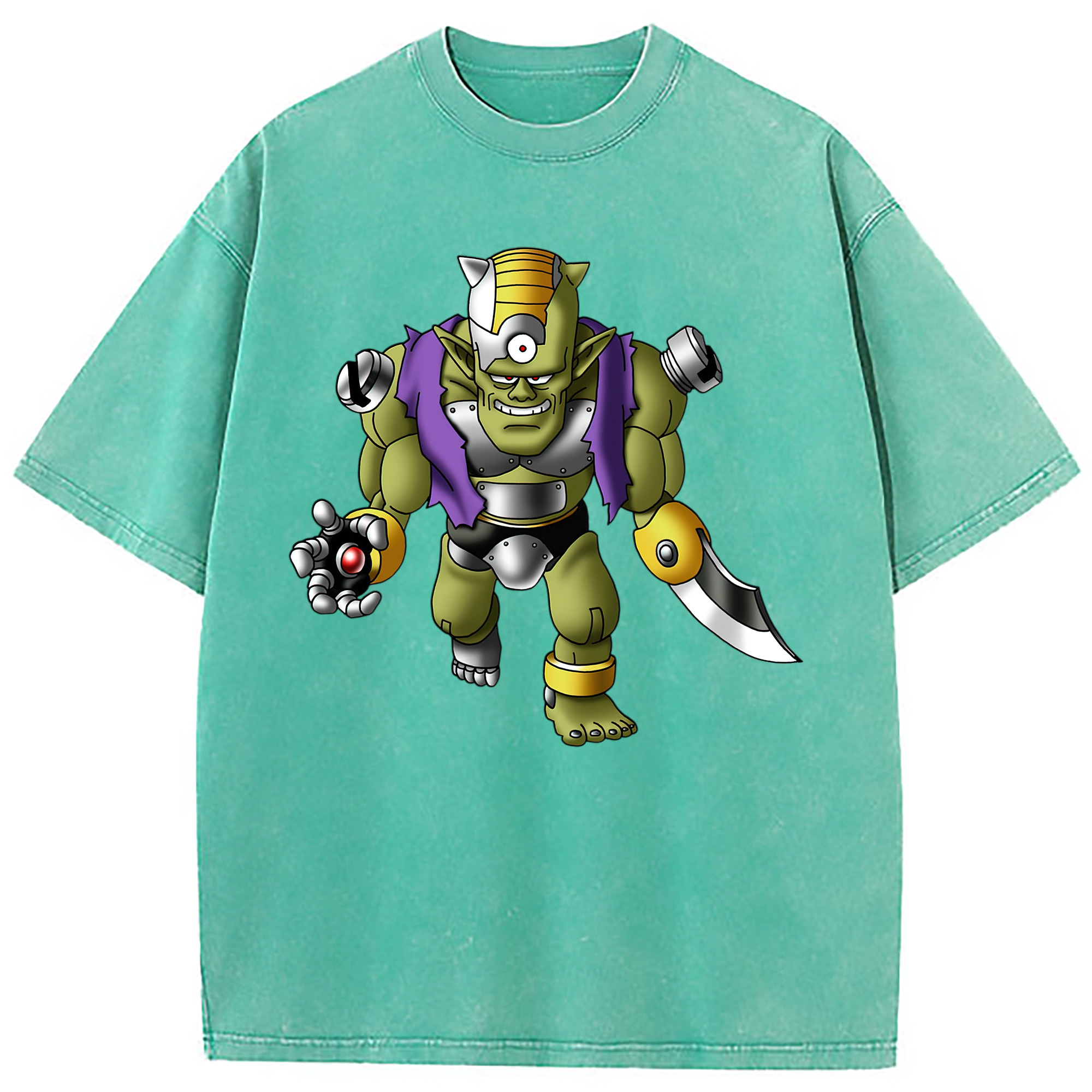 （画像用） ドラゴンクエスト Doragon Kuesuto Dragon Quest 綿100% ヴィンテージ風 半袖Tシャツ（フロントプリント）